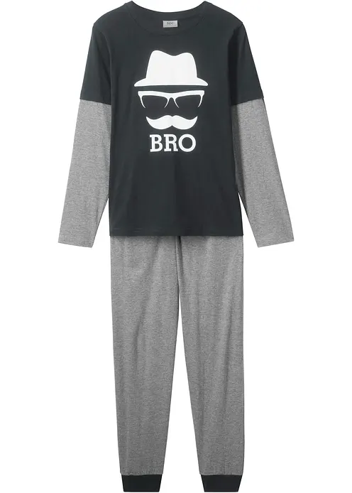 Pyjama (2-tlg.) in grau von vorne - bonprix Pyjama (2-tlg.) in grau von vorne - bonprix
