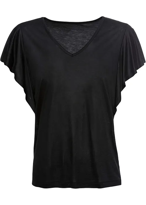 Shirt aus softer Viskose in schwarz von vorne - bonprix Shirt aus softer Viskose in schwarz von vorne - bonprix