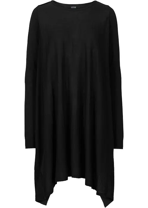 Long-Pullover aus Viskose-Mix in schwarz von vorne - bonprix Long-Pullover aus Viskose-Mix in schwarz von vorne - bonprix