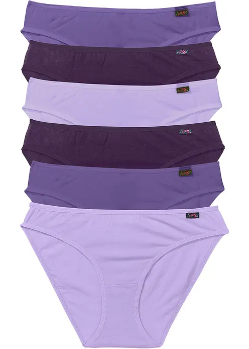 Slip (6er Pack) in lila von vorne - bonprix Slip (6er Pack) in lila von vorne - bonprix