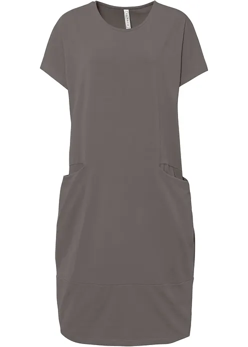 Jerseykleid mit Taschen in grau von vorne - bonprix Jerseykleid mit Taschen in grau von vorne - bonprix