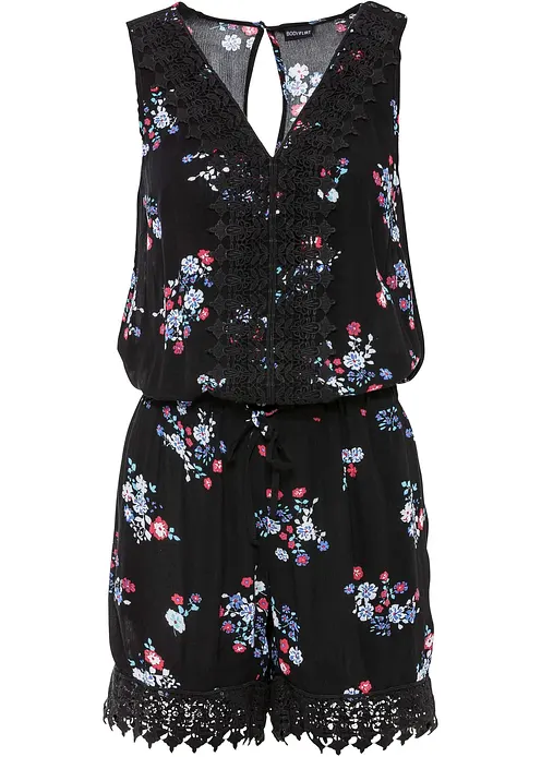 Jumpsuit aus Viskose in schwarz von vorne - bonprix Jumpsuit aus Viskose in schwarz von vorne - bonprix