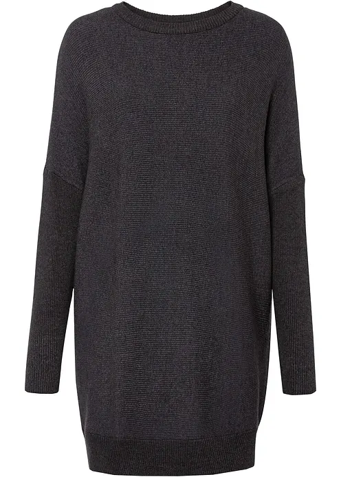 Long-Pullover aus Viskose-Mix in grau von vorne - bonprix Long-Pullover aus Viskose-Mix in grau von vorne - bonprix