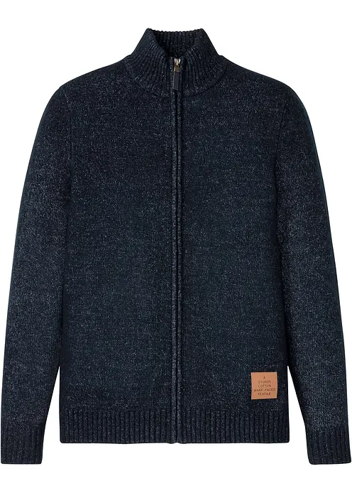 Strickjacke mit Stehkragen in blau von vorne - bonprix Strickjacke mit Stehkragen in blau von vorne - bonprix