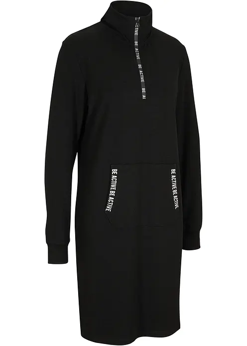 Weiches Sweatkleid in schwarz von vorne - bonprix Weiches Sweatkleid in schwarz von vorne - bonprix