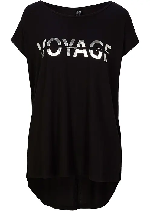 Longshirt  aus Viskose-Mix in schwarz von vorne - bonprix Longshirt  aus Viskose-Mix in schwarz von vorne - bonprix