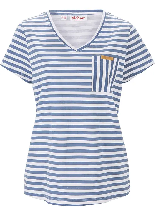 T-Shirt, gestreift in blau von vorne - bonprix T-Shirt, gestreift in blau von vorne - bonprix