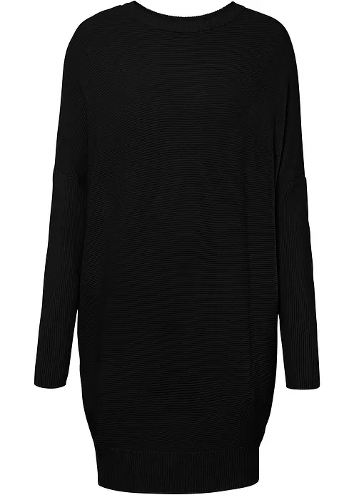 Long-Pullover aus Viskose-Mix in schwarz von vorne - bonprix Long-Pullover aus Viskose-Mix in schwarz von vorne - bonprix