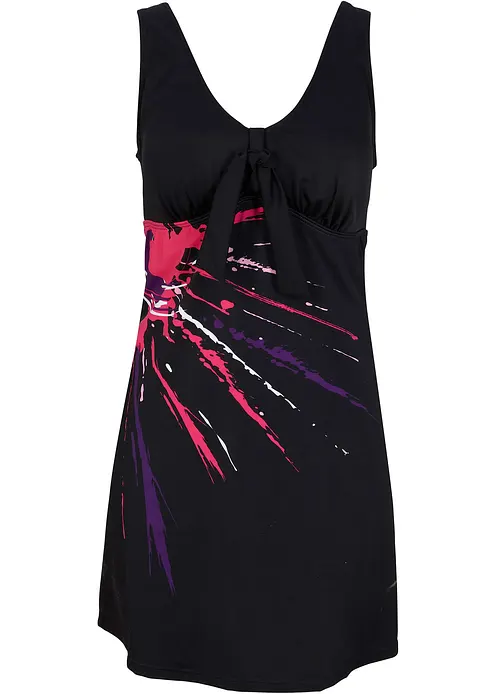 Badekleid mit breiten Trägern in schwarz von vorne - bonprix Badekleid mit breiten Trägern in schwarz von vorne - bonprix
