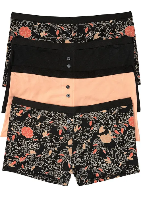 Damen Boxer  (4er Pack) in schwarz von vorne - bonprix Damen Boxer  (4er Pack) in schwarz von vorne - bonprix