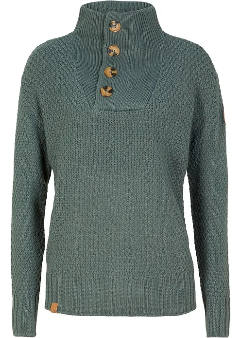 Troyer Pullover mit Struktur in grün von vorne - bonprix Troyer Pullover mit Struktur in grün von vorne - bonprix