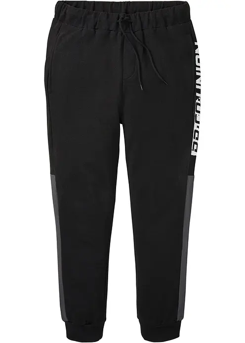 Jogginghose mit reiner Bio-Baumwolle in schwarz von vorne - bonprix Jogginghose mit reiner Bio-Baumwolle in schwarz von vorne - bonprix