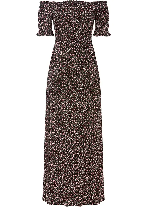 Maxikleid aus reiner Viskose in schwarz von vorne - bonprix Maxikleid aus reiner Viskose in schwarz von vorne - bonprix