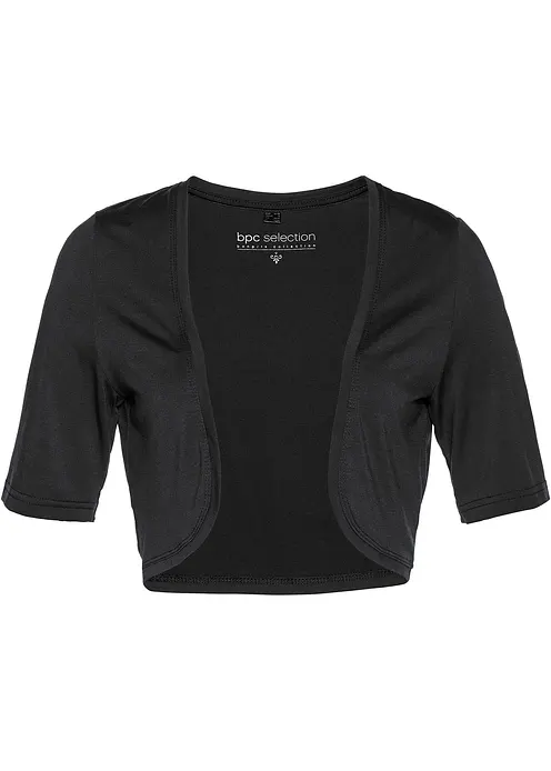 Shirt-Bolero in schwarz von vorne - bonprix Shirt-Bolero in schwarz von vorne - bonprix