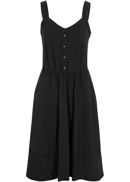 Jerseykleid aus Baumwolle in schwarz von vorne - bonprix Jerseykleid aus Baumwolle in schwarz von vorne - bonprix