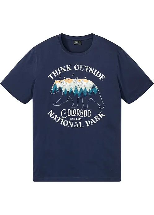 T-Shirt aus reiner Bio-Baumwolle in blau von vorne - bonprix T-Shirt aus reiner Bio-Baumwolle in blau von vorne - bonprix