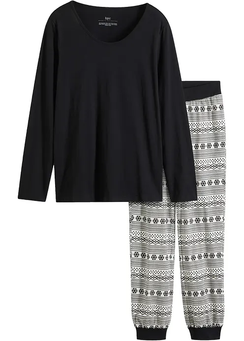 Pyjama in schwarz von vorne - bonprix Pyjama in schwarz von vorne - bonprix