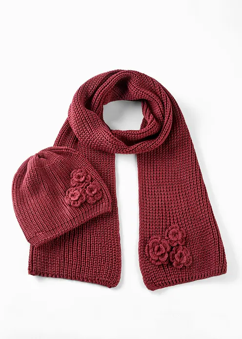 Schal und Mütze (2-tlg. Set) in rot - bonprix Schal und Mütze (2-tlg. Set) in rot - bonprix