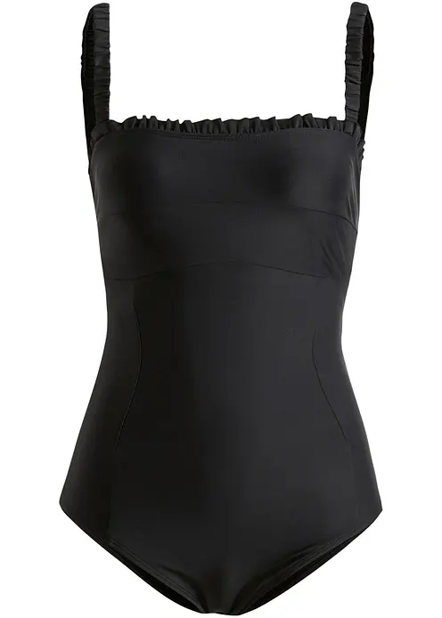 Shape Badeanzug mittlere Formkraft in schwarz von vorne - bonprix Shape Badeanzug mittlere Formkraft in schwarz von vorne - bonprix