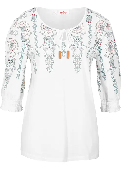 Shirt-Tunika, 3/4-Arm in weiß von vorne - bonprix Shirt-Tunika, 3/4-Arm in weiß von vorne - bonprix