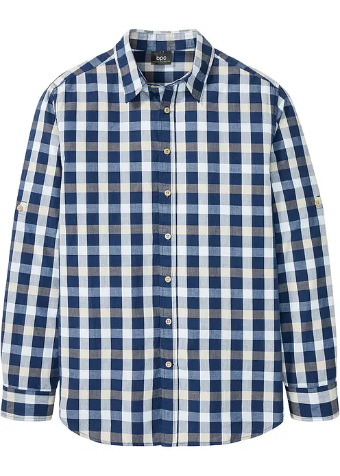 Langarmhemd aus reiner Baumwolle in blau von vorne - bonprix Langarmhemd aus reiner Baumwolle in blau von vorne - bonprix