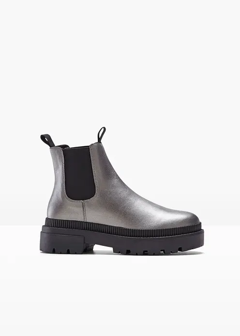 Chelsea Boot in silber von vorne - bonprix Chelsea Boot in silber von vorne - bonprix