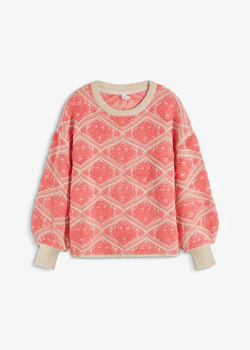 Boxy-Strickpullover in rosa von vorne - bonprix Boxy-Strickpullover in rosa von vorne - bonprix