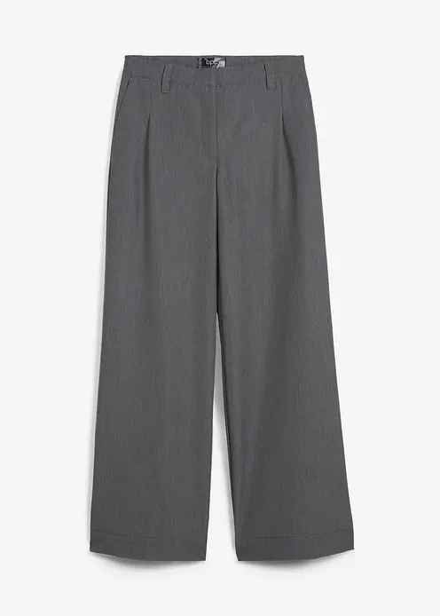 Bundfaltenhose mit hohem Bequembund in grau von vorne - bonprix Bundfaltenhose mit hohem Bequembund in grau von vorne - bonprix