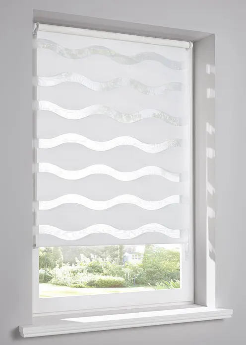 Doppelrollo mit Wellen in weiß - bonprix Doppelrollo mit Wellen in weiß - bonprix