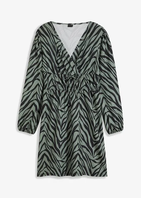 bedrucktes Kleid in grün von vorne - BODYFLIRT bedrucktes Kleid in grün von vorne - BODYFLIRT