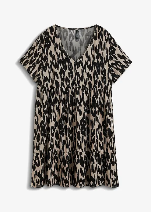 Tunika-Kleid aus fließender Viskose in schwarz von vorne - bonprix Tunika-Kleid aus fließender Viskose in schwarz von vorne - bonprix