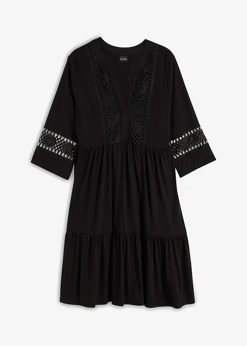 Tunika-Kleid aus softer Viskose in schwarz von vorne - bonprix Tunika-Kleid aus softer Viskose in schwarz von vorne - bonprix