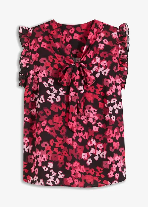 bedruckte Schluppenbluse in schwarz von vorne - bonprix bedruckte Schluppenbluse in schwarz von vorne - bonprix