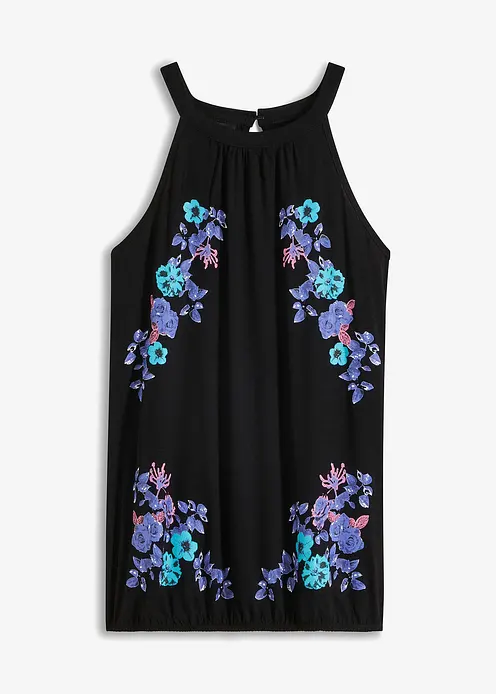 Top aus fließendem Viskose-Mix in schwarz von vorne - bonprix Top aus fließendem Viskose-Mix in schwarz von vorne - bonprix