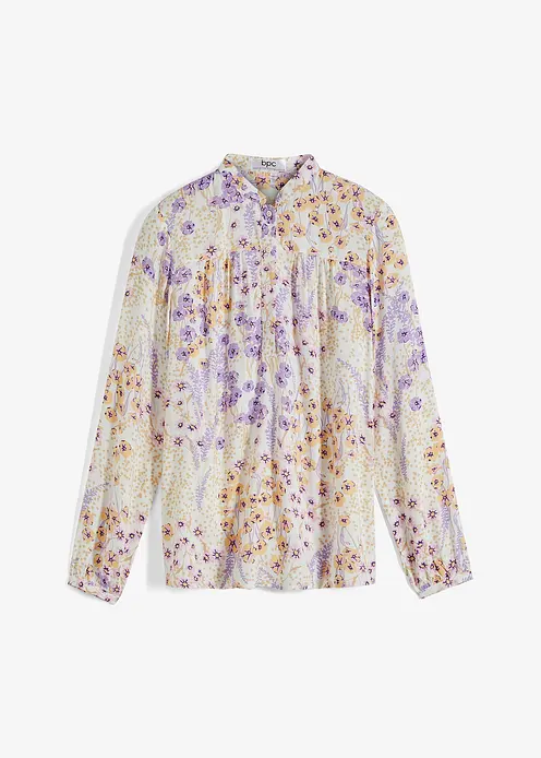 Bluse aus fließender Viskose in lila von vorne - bonprix Bluse aus fließender Viskose in lila von vorne - bonprix