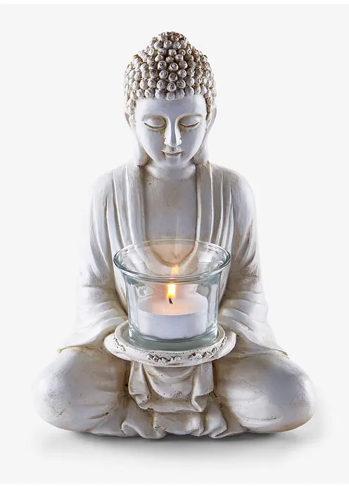 Teelichthalter in Buddha-Form in weiß - bonprix Teelichthalter in Buddha-Form in weiß - bonprix