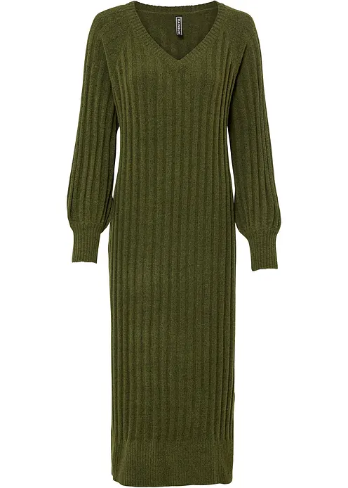 Midi-Strickkleid in grün von vorne - bonprix Midi-Strickkleid in grün von vorne - bonprix