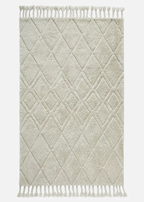 Teppich mit dekorativen Fransen in beige - bonprix Teppich mit dekorativen Fransen in beige - bonprix