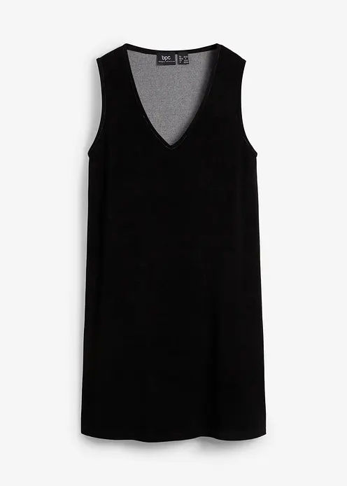 Frottee-Kleid in A-Linie in schwarz von vorne - bonprix Frottee-Kleid in A-Linie in schwarz von vorne - bonprix