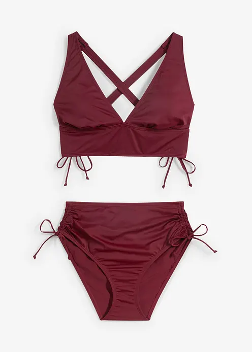 Bustier-Bikini (2-tlg.Set) mit gekreutzten Trägern in rot von vorne - bonprix Bustier-Bikini (2-tlg.Set) mit gekreutzten Trägern in rot von vorne - bonprix