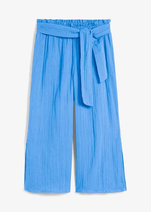 Strand Musselin 3/4-Hose in blau von vorne - bonprix Strand Musselin 3/4-Hose in blau von vorne - bonprix