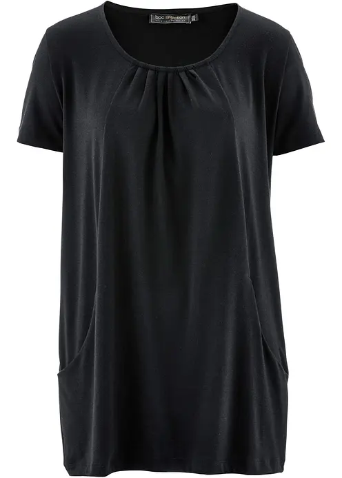 Longshirt mit Viskose in schwarz von vorne - bonprix Longshirt mit Viskose in schwarz von vorne - bonprix