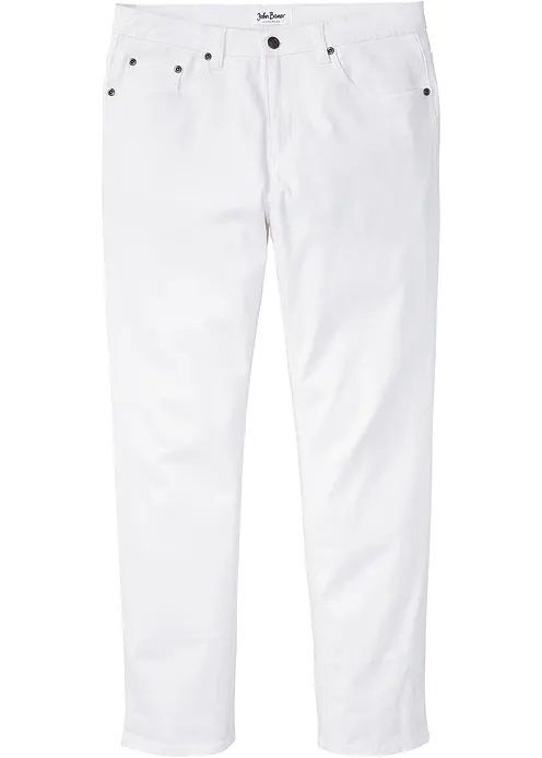 Classic Fit Stretch-Jeans, Tapered in weiß von vorne - bonprix Classic Fit Stretch-Jeans, Tapered in weiß von vorne - bonprix