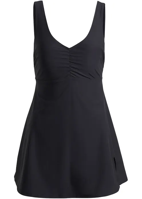 Medium Shape-Badekleid mit V-Ausschnitt in schwarz von vorne - bonprix Medium Shape-Badekleid mit V-Ausschnitt in schwarz von vorne - bonprix