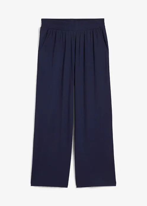 Jersey-Hose aus fließendem Viskose-Mix, 7-8-Länge in blau von vorne - bonprix Jersey-Hose aus fließendem Viskose-Mix, 7-8-Länge in blau von vorne - bonprix
