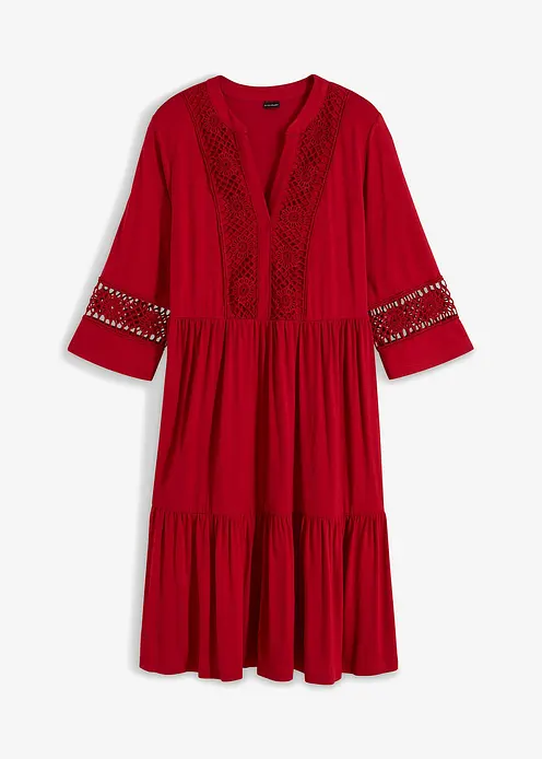 Tunika-Kleid aus softer Viskose in rot von vorne - bonprix Tunika-Kleid aus softer Viskose in rot von vorne - bonprix