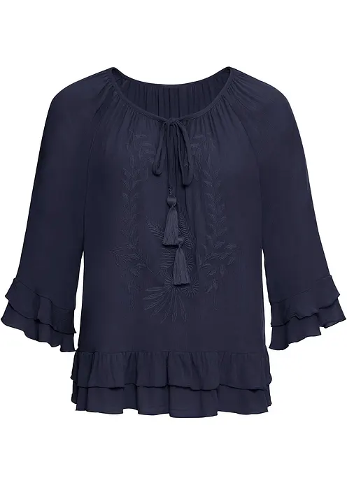 Tunika aus softer Viskose in blau von vorne - bonprix Tunika aus softer Viskose in blau von vorne - bonprix