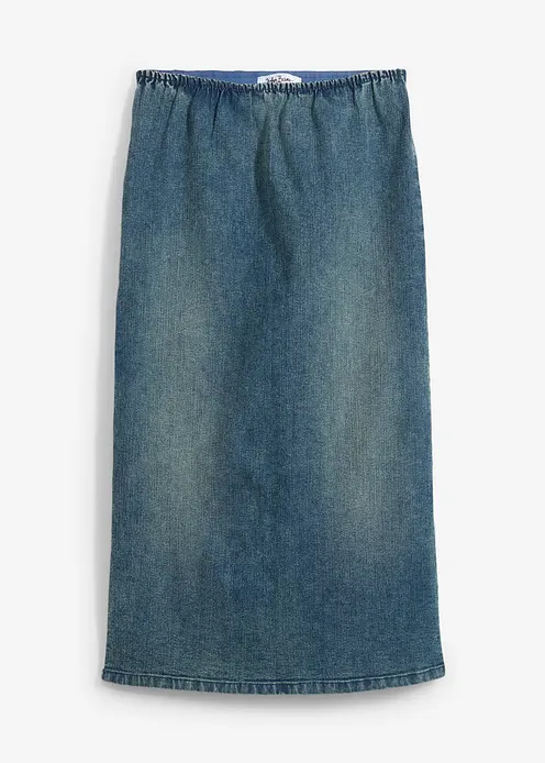 Stretch Jeansrock, lang in blau von vorne - bonprix Stretch Jeansrock, lang in blau von vorne - bonprix