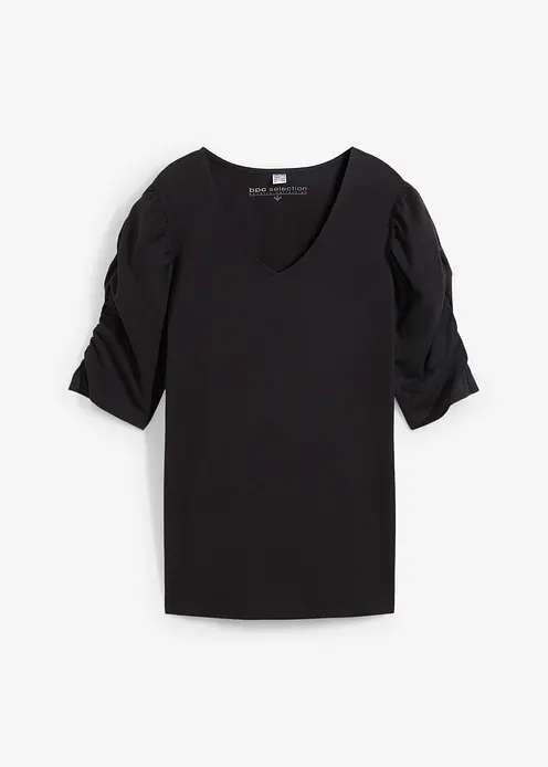 Shirt mit Puffärmeln in schwarz von vorne - bonprix Shirt mit Puffärmeln in schwarz von vorne - bonprix