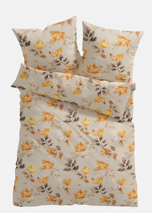 Bettwäsche mit Herbst Design in beige von vorne - bonprix Bettwäsche mit Herbst Design in beige von vorne - bonprix